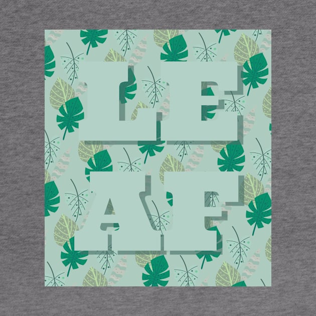 Leaf Pattern Green Nature T-Shirt Shirt Tee by Step Into Art